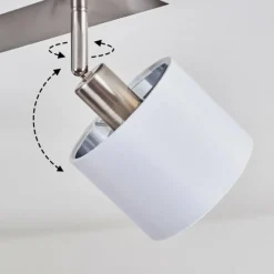 Lampes En Tissu-hofstein Plafonnier Tibro Argenté, Blanc, 4 lumières