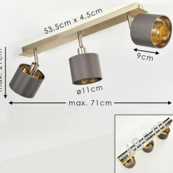 Lampes En Tissu-hofstein Plafonnier Tibro Laiton, Nickel mat, 3 lumières