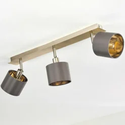 Lampes En Tissu-hofstein Plafonnier Tibro Laiton, Nickel mat, 3 lumières