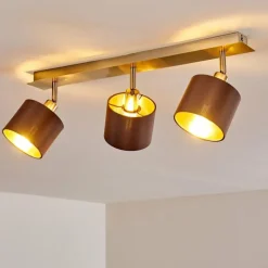 Lampes En Tissu-hofstein Plafonnier Tibro Laiton, Nickel mat, 3 lumières