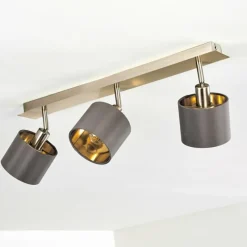 Lampes En Tissu-hofstein Plafonnier Tibro Laiton, Nickel mat, 3 lumières