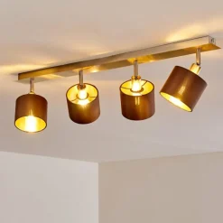 Lampes En Tissu-hofstein Plafonnier Tibro Laiton, Nickel mat, 4 lumières