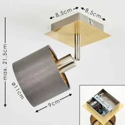 Lampes En Tissu-hofstein Plafonnier Tibro Laiton, Nickel mat, 1 lumière