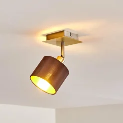 Lampes En Tissu-hofstein Plafonnier Tibro Laiton, Nickel mat, 1 lumière