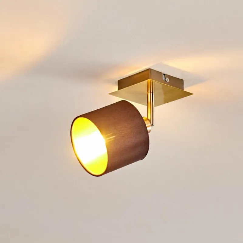 Lampes En Tissu-hofstein Plafonnier Tibro Laiton, Nickel mat, 1 lumière