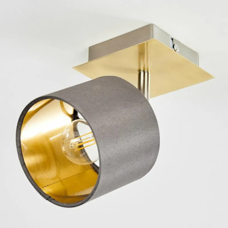 Lampes En Tissu-hofstein Plafonnier Tibro Laiton, Nickel mat, 1 lumière