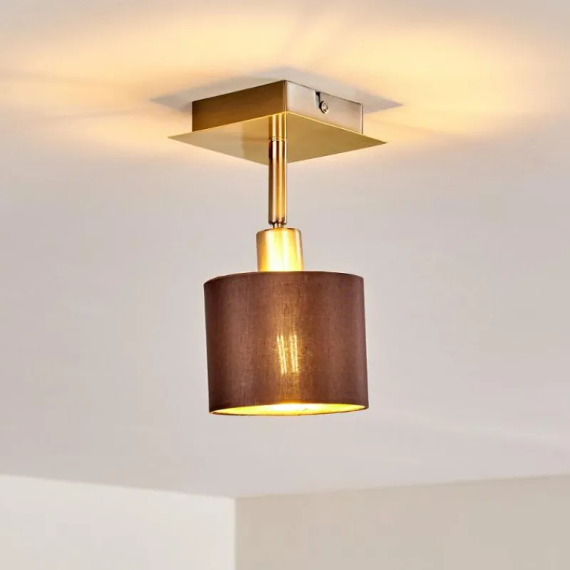 Lampes En Tissu-hofstein Plafonnier Tibro Laiton, Nickel mat, 1 lumière