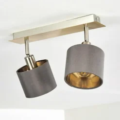 Lampes En Tissu-hofstein Plafonnier Tibro Laiton, Nickel mat, 2 lumières