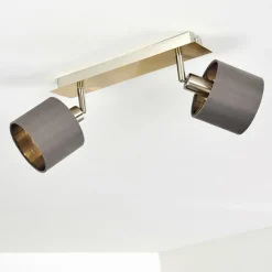 Lampes En Tissu-hofstein Plafonnier Tibro Laiton, Nickel mat, 2 lumières