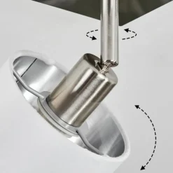 Lampes En Tissu-hofstein Plafonnier Tibro Nickel mat, Blanc, 1 lumière