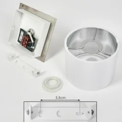 Lampes En Tissu-hofstein Plafonnier Tibro Nickel mat, Blanc, 1 lumière