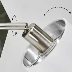 Lampes En Tissu-hofstein Plafonnier Tibro Nickel mat, Blanc, 1 lumière