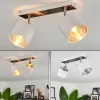 Lampes En Tissu-hofstein Plafonnier Tibro Nickel mat, Blanc, 2 lumières
