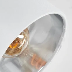 Lampes En Tissu-hofstein Plafonnier Tibro Nickel mat, Blanc, 2 lumières