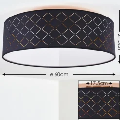 Lampes En Tissu-hofstein Plafonnier Tibure Nickel mat, 6 lumières