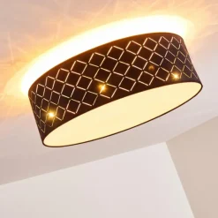 Lampes En Tissu-hofstein Plafonnier Tibure Nickel mat, 6 lumières