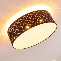 Lampes En Tissu-hofstein Plafonnier Tibure Nickel mat, 6 lumières