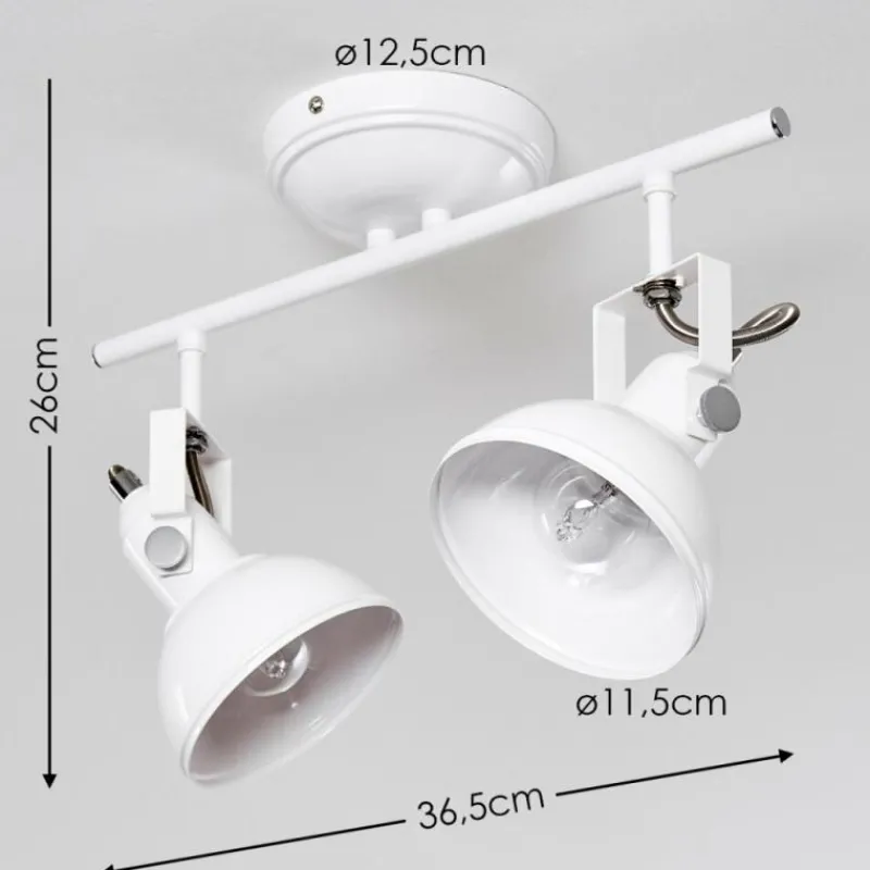 Lampes Industrielles-hofstein Plafonnier Tina Blanc, 2 lumières