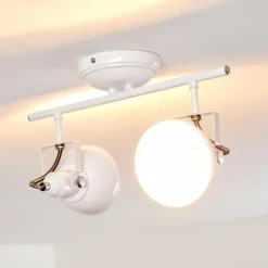 Lampes Industrielles-hofstein Plafonnier Tina Blanc, 2 lumières