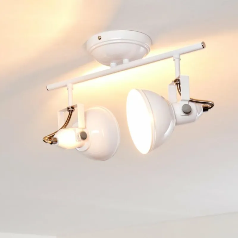 Lampes Industrielles-hofstein Plafonnier Tina Blanc, 2 lumières