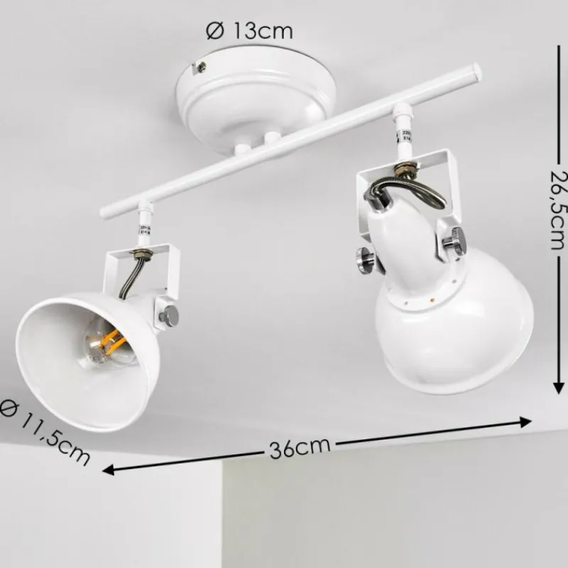 Lampes Industrielles-hofstein Plafonnier Tina Blanc, 2 lumières
