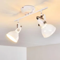 Lampes Industrielles-hofstein Plafonnier Tina Blanc, 2 lumières