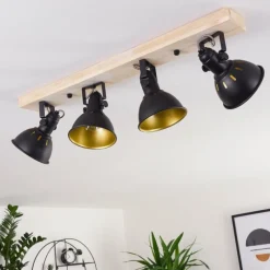 Lampes Dorées-hofstein Plafonnier Tina Bois clair, 4 lumières