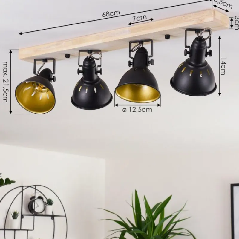 Lampes Dorées-hofstein Plafonnier Tina Bois clair, 4 lumières