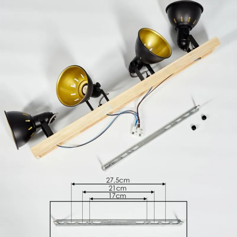 Lampes Dorées-hofstein Plafonnier Tina Bois clair, 4 lumières