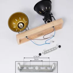 Lampes Dorées-hofstein Plafonnier Tina Bois foncé, Noir, 2 lumières