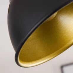 Lampes Dorées-hofstein Plafonnier Tina Bois foncé, Noir, 2 lumières