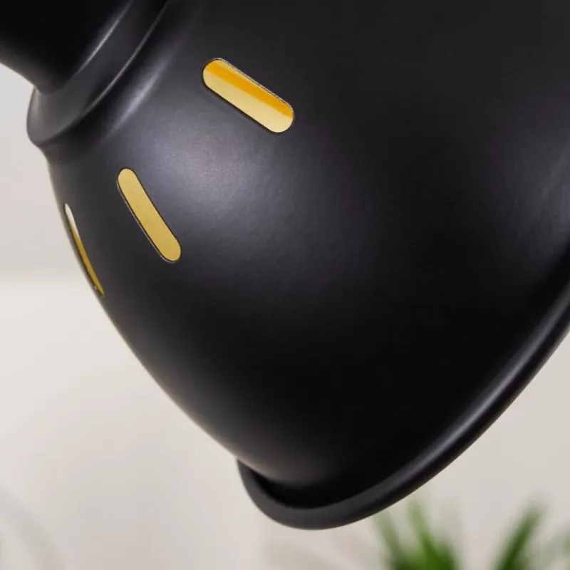 Lampes Dorées-hofstein Plafonnier Tina Bois foncé, Noir, 1 lumière