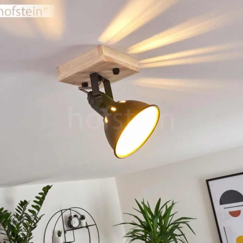 Lampes Dorées-hofstein Plafonnier Tina Bois foncé, Noir, 1 lumière