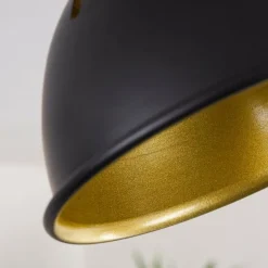 Lampes Dorées-hofstein Plafonnier Tina Bois foncé, Noir, 1 lumière