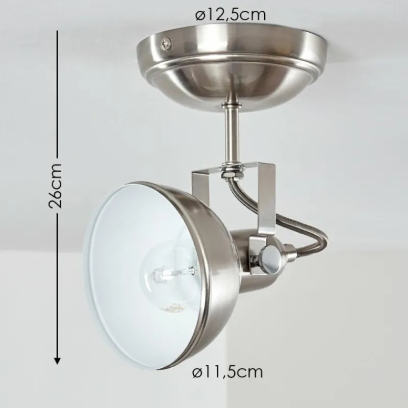 Lampes Industrielles-hofstein Plafonnier Tina Nickel mat, 1 lumière