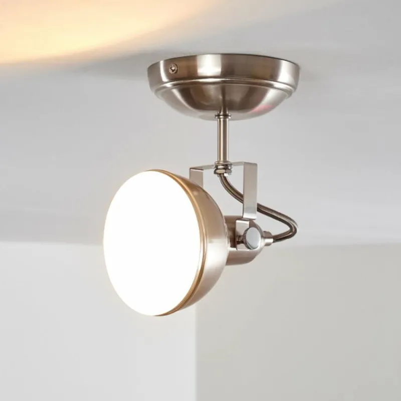 Lampes Industrielles-hofstein Plafonnier Tina Nickel mat, 1 lumière