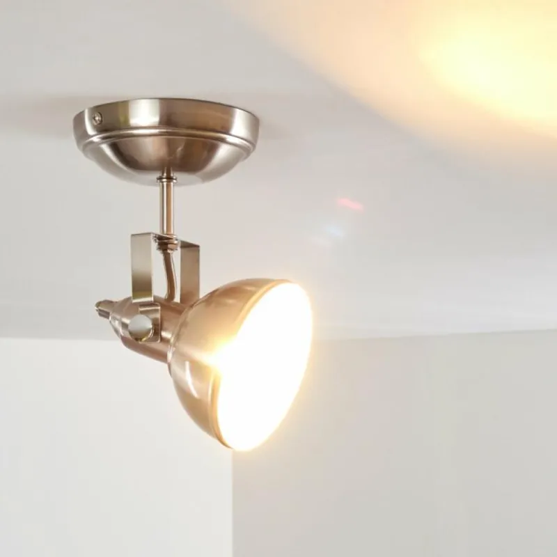 Lampes Industrielles-hofstein Plafonnier Tina Nickel mat, 1 lumière