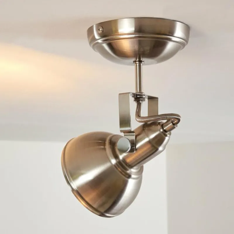 Lampes Industrielles-hofstein Plafonnier Tina Nickel mat, 1 lumière