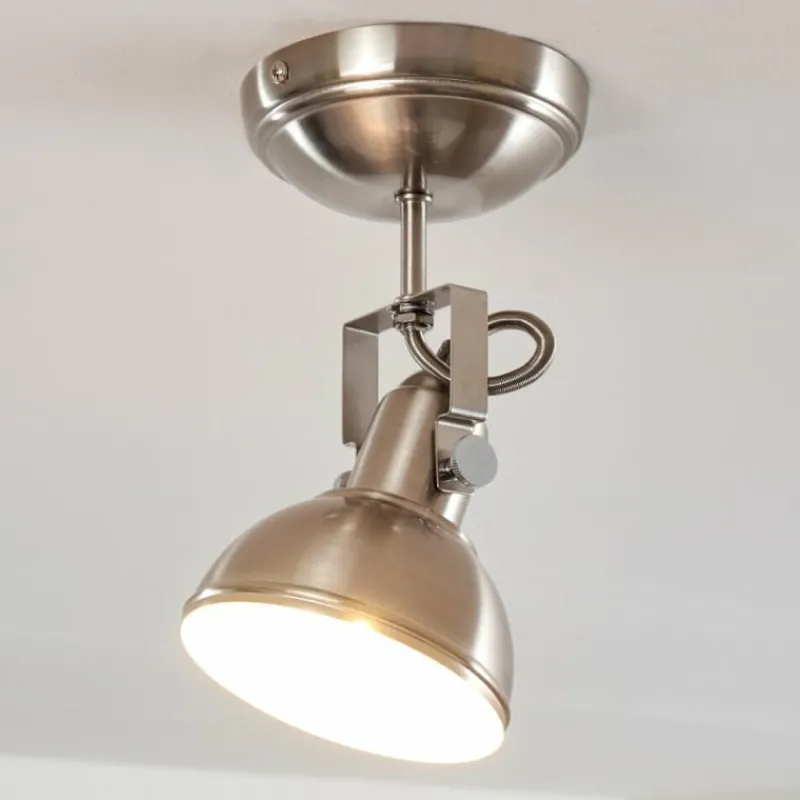 Lampes Industrielles-hofstein Plafonnier Tina Nickel mat, 1 lumière