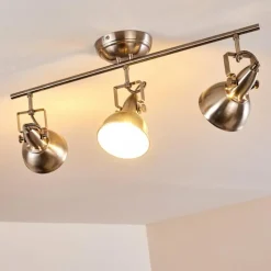 Lampes Industrielles-hofstein Plafonnier Tina Nickel mat, 3 lumières