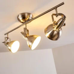 Lampes Industrielles-hofstein Plafonnier Tina Nickel mat, 3 lumières