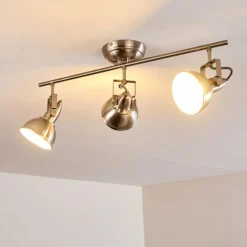 Lampes Industrielles-hofstein Plafonnier Tina Nickel mat, 3 lumières