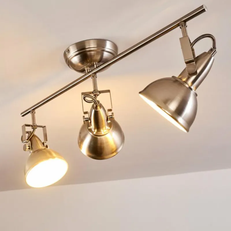 Lampes Industrielles-hofstein Plafonnier Tina Nickel mat, 3 lumières