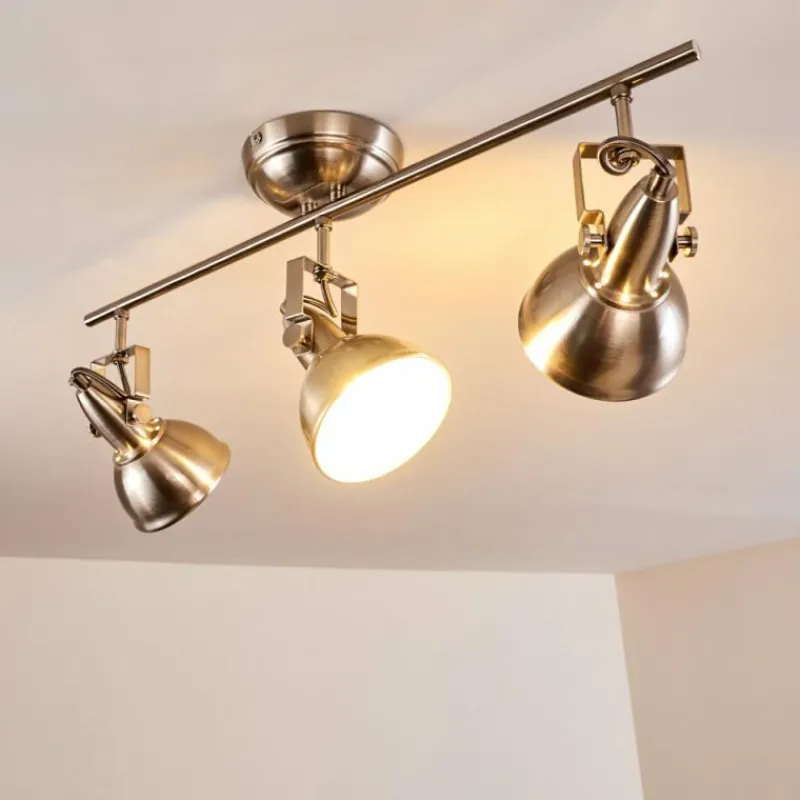Lampes Industrielles-hofstein Plafonnier Tina Nickel mat, 3 lumières