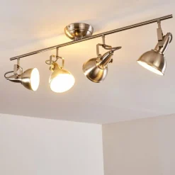 Lampes Industrielles-hofstein Plafonnier Tina Nickel mat, 4 lumières