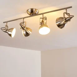 Lampes Industrielles-hofstein Plafonnier Tina Nickel mat, 4 lumières