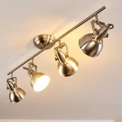 Lampes Industrielles-hofstein Plafonnier Tina Nickel mat, 4 lumières