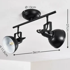 hofstein Plafonnier Tina Noir, 2 lumières* Spots Et Projecteurs