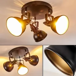 Lampes Industrielles-hofstein Plafonnier Tina Noir, 3 lumières