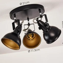 Lampes Industrielles-hofstein Plafonnier Tina Noir, 3 lumières